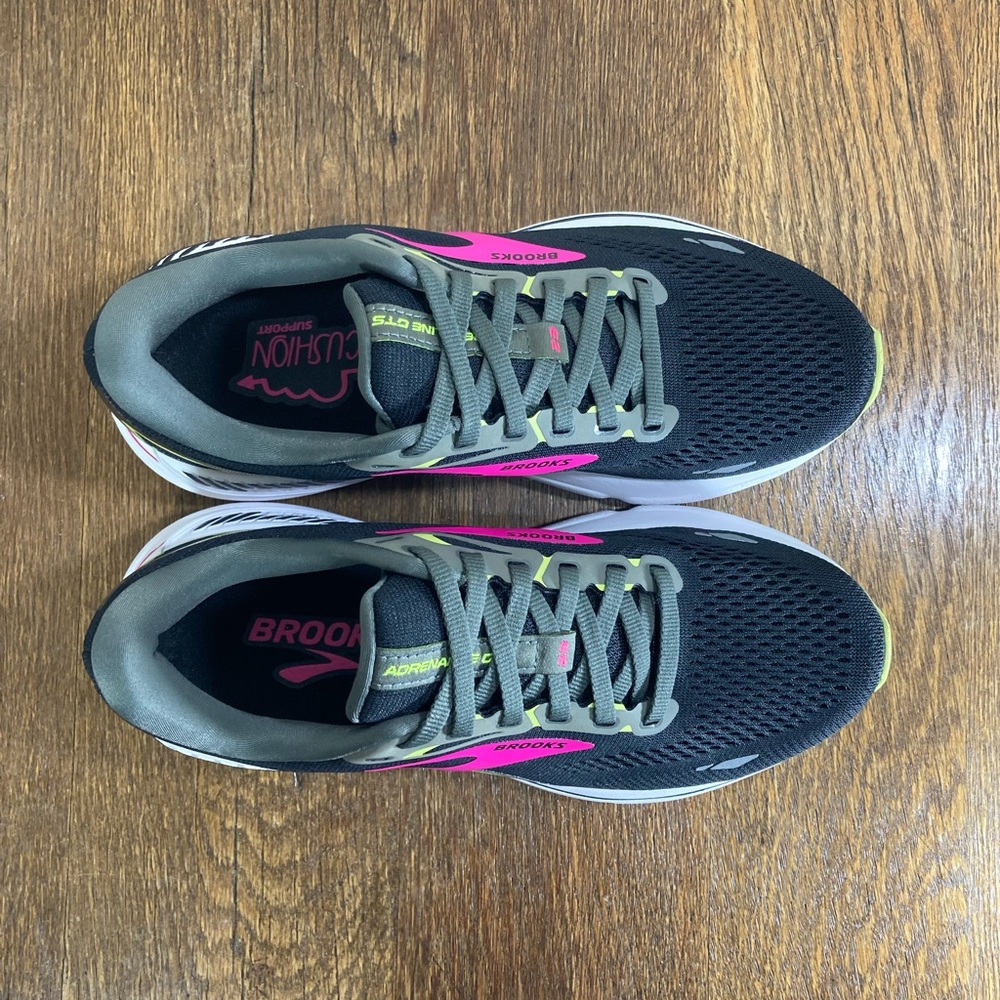 Brooks Adrenaline 23 Running Shoe Women Various Sizes Black/Gunmetal/Sharp Green - Picture 5 of 11